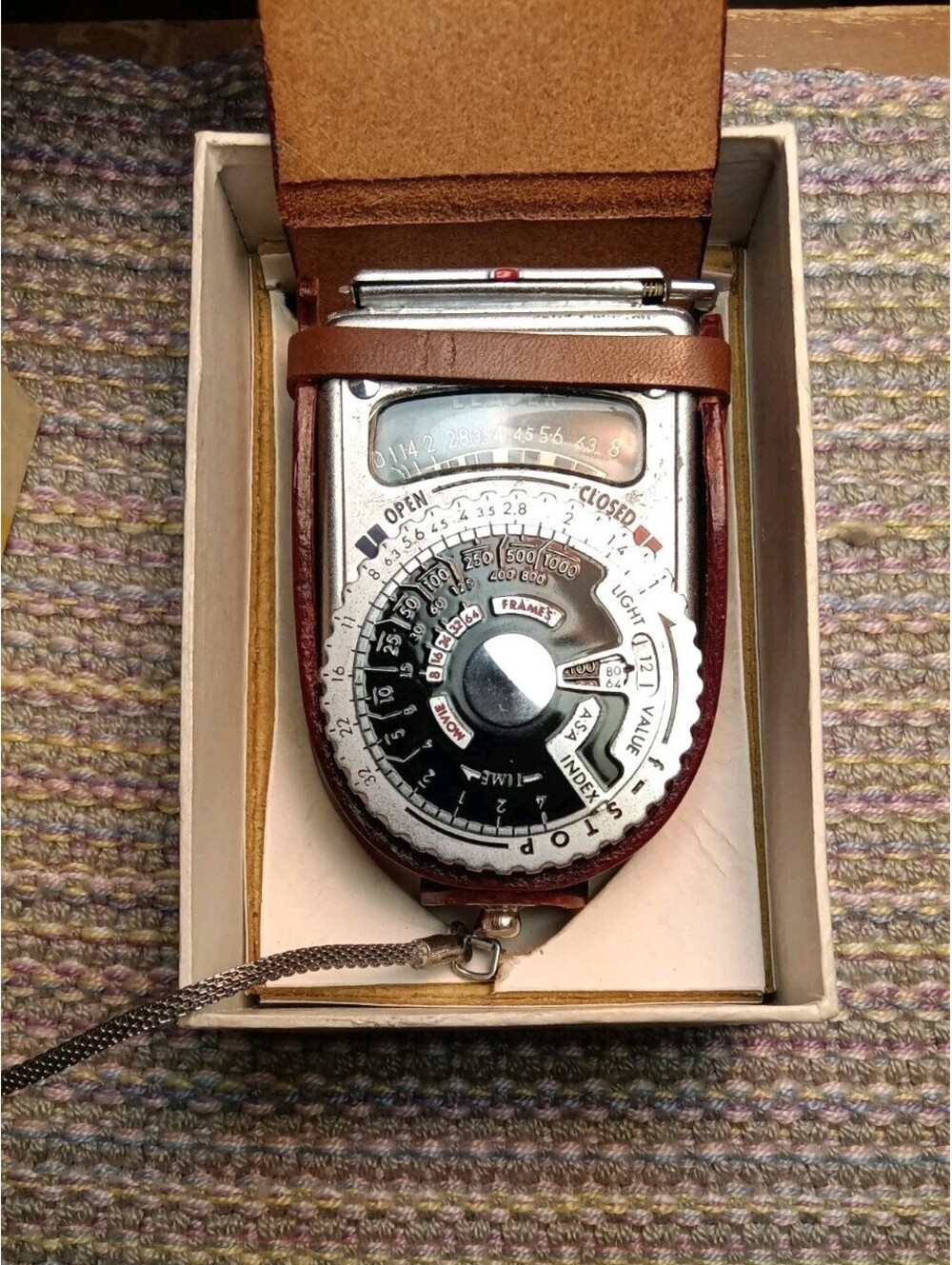 Sekonic Incident Exposure Meter Model L-VI L-6in Original Box Leather Tested